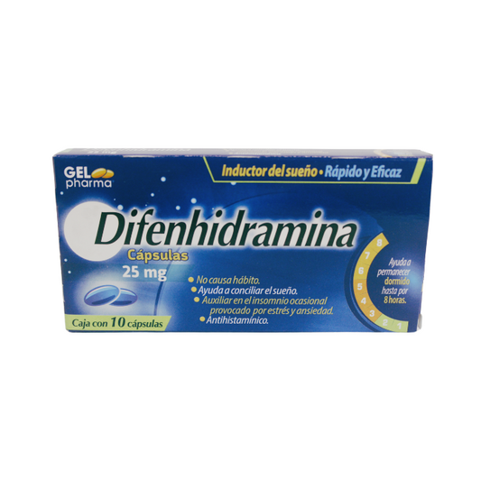 Difenhidramina 25mg 10 Capsulas