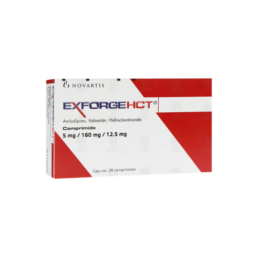 Exforge Hct Amlodipino,Valsartan,Hidroclorotiazida 5mg/160mg/12.5mg 28 Comprimidos