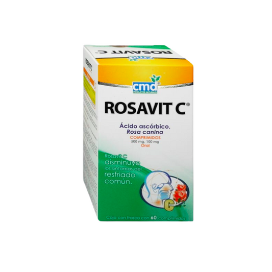 Rosavit C Petalos de rosa,Vitamina C 60 Tabletas