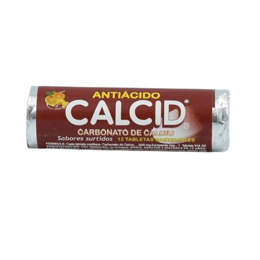 Calcid Carbonato de Calcio 12 Tabletas Masticables