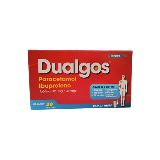 Ibuprofeno,Paracetamol 200mg/325mg 20 Tabletas