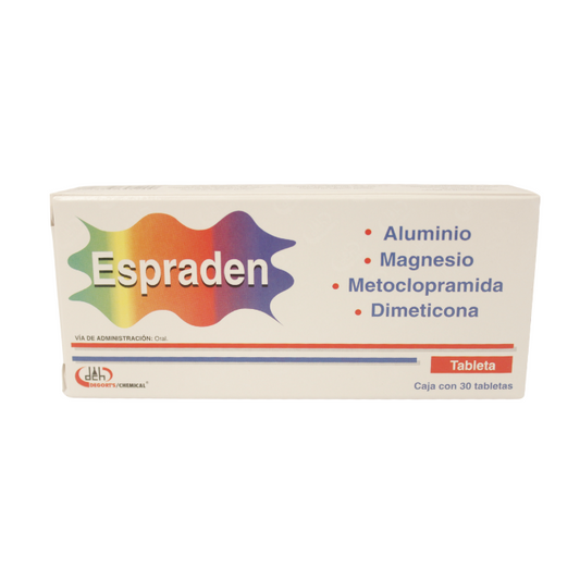 Aluminio,Magnesio,Metoclopramida,Dimeticona 10mg/200mg/200mg 50mg 30 tabletas