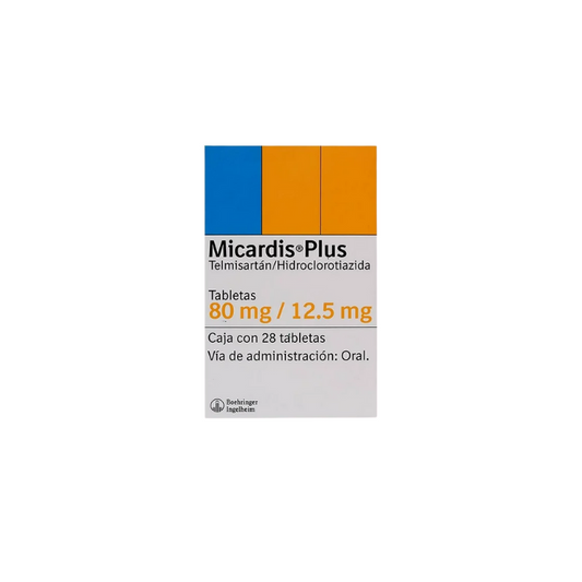 Micardis Plus Telmisartan,Hidroclorotiazida 80mg/12.5mg 28 Tabletas