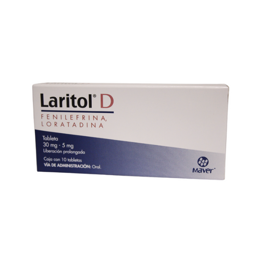 Loratadina,Fenilefrina 5mg/30mg 10 Tabletas