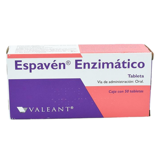 Espaven Enzimatico Extracto Seco de Bilis de Buey,Pancreatina,Dimeticona 25mg/130mg/40mg 50 Tabletas