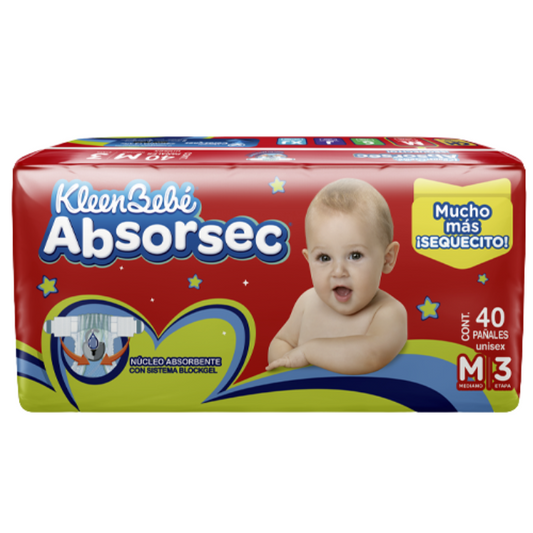 Kleen Bebe Absorsec Ultra Mediano 40 Piezas