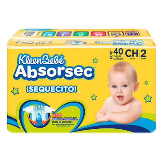 Kleen Bebe Absorsec Ultra Chico 40 Piezas