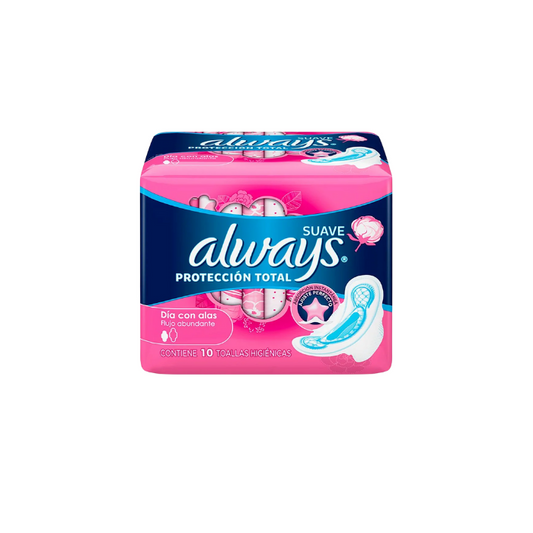 Always Suave Proteccion Total con Alas 10 Piezas