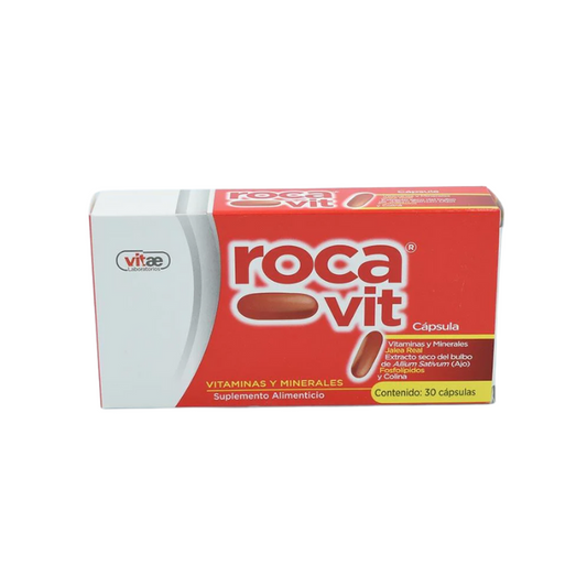Rovacit Multivitaminico,Jalea Real,Extracto de Ajo,Fosfolipidos y Colina 30 Capsulas
