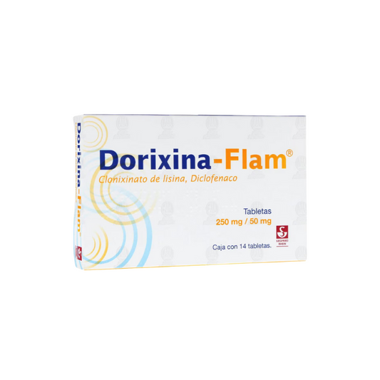 Dorixina Flam Clonixinato de Lisina/Diclofenaco 250mg/50mg  14 Tabletas