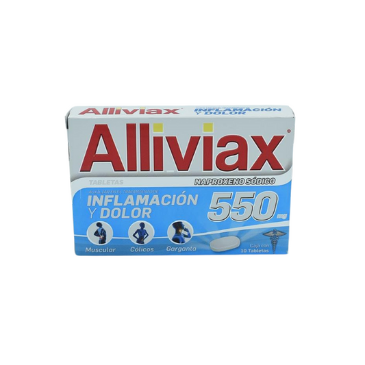 Alliviax Naproxeno Sodico 550mg 10 Tabletas