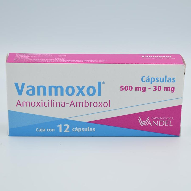 AMBROXOL/ AMOXICILINA 500MG/30MG CAJA CON 12 CAPSULAS (VANMOXOL)