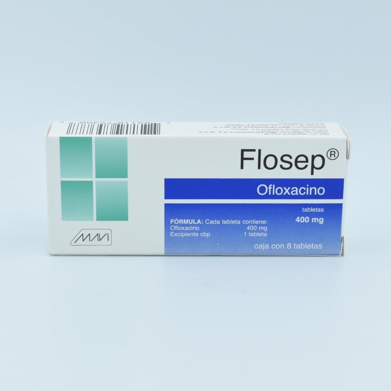 OFLOXACINO 400MG CAJA CON 8 TABLETAS (FLOSEP)