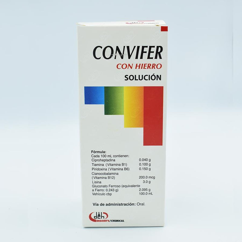 CONVIFER  INFANTIL ( VITAMINAS B1 , B6 ,B12 Y HIERRO ) FRASCO CON 220ML. SOLUCION