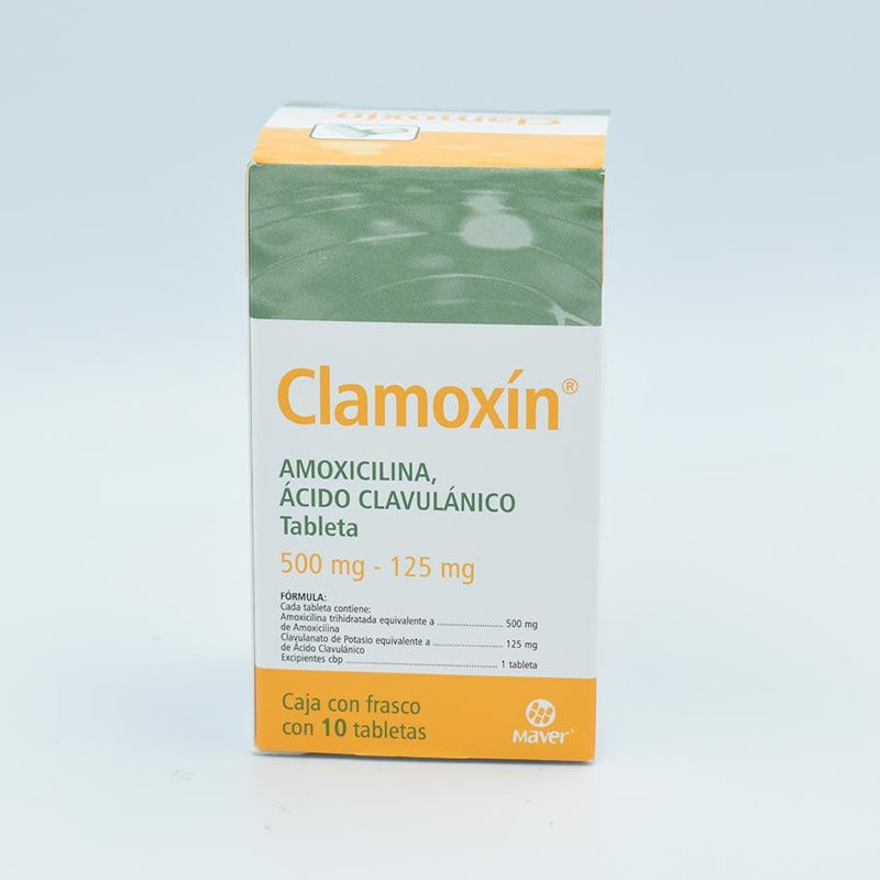 AMOXICILINA/ ACIDO CLAVULANICO 500MG CAJA CON 10 TABLETAS (CLAMOXIN)