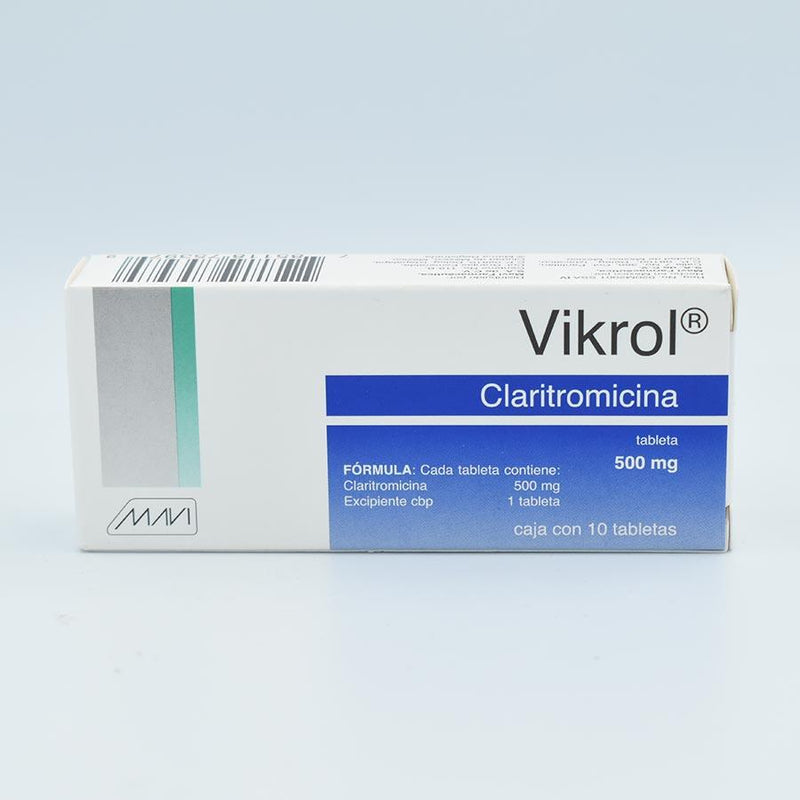 CLARITROMICINA 500MG CAJA CON 10 TABLETAS (KLARIX)