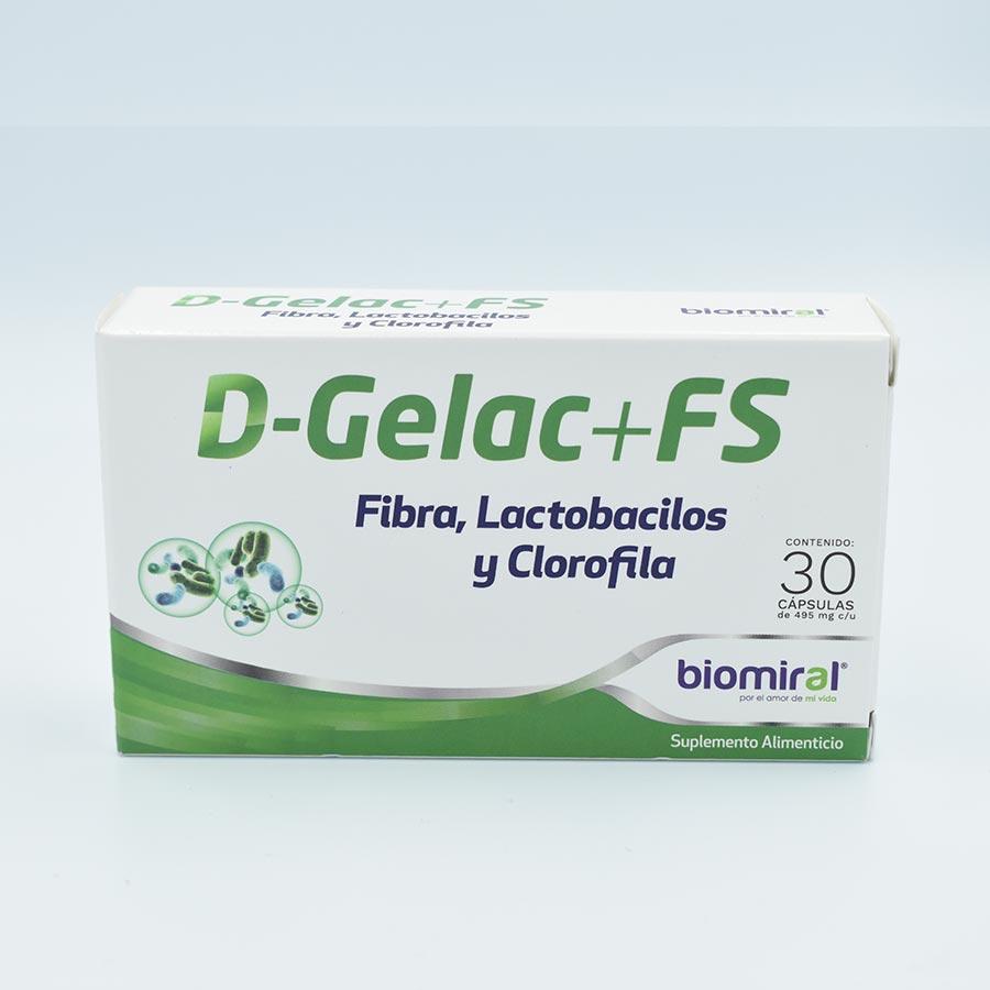 D-GELAC+FS 495MG CAJA CON 30 CAPSULAS(FIBRA/LACTOBACILOS/CLOROFILA)