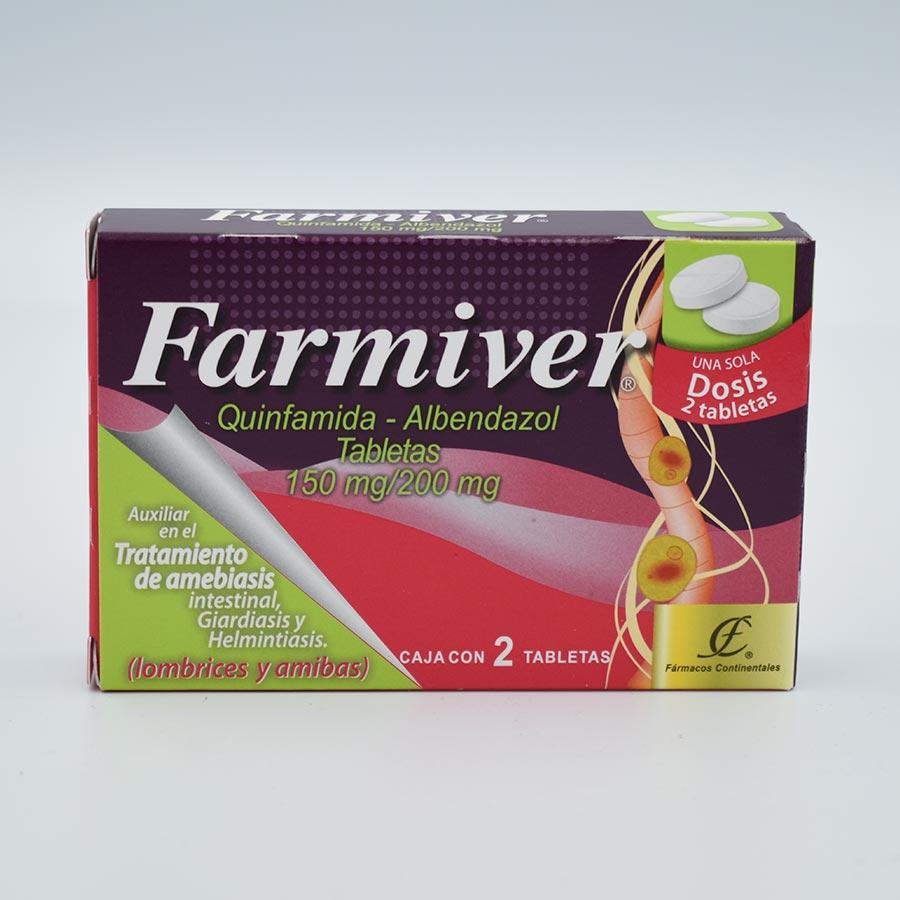 QUINFAMIDA ALBENDAZOL 150/200MG CAJA CON 2 TABLETAS (FARMIVER)