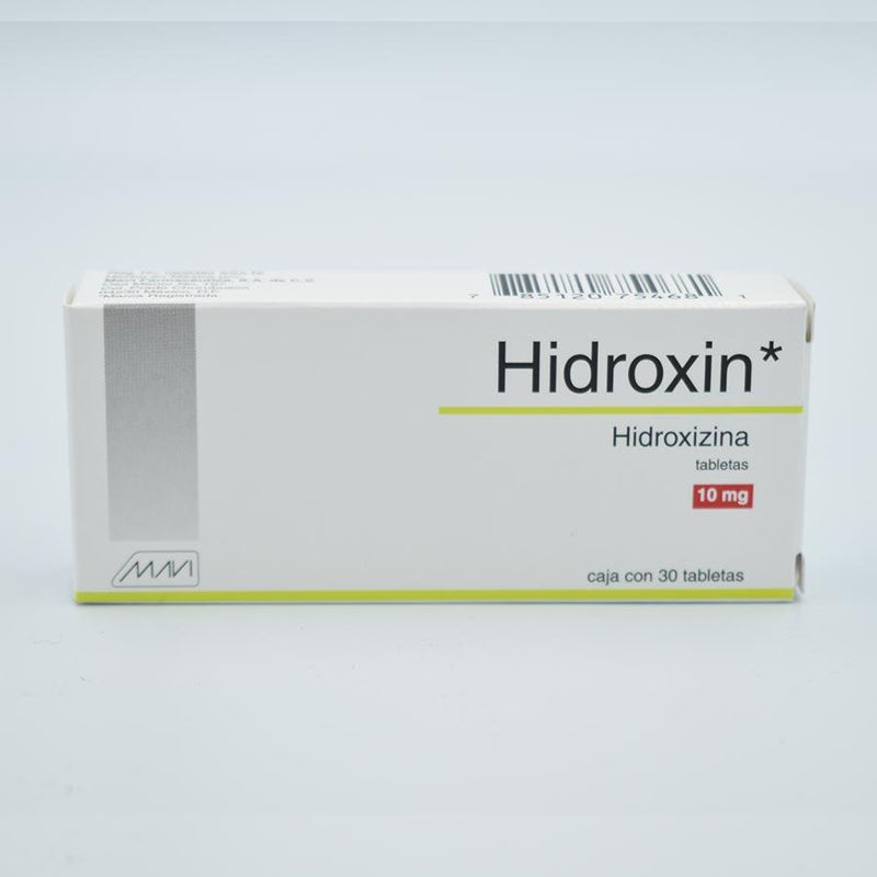HIDROXIZINA10MG. CAJA CON 30 TABLETAS (HIDROXIN)