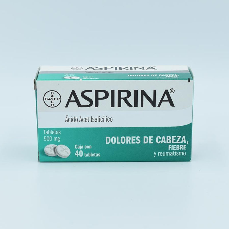 ASPIRINA 500MG CAJA CON 40 TABLETAS(ACIDO ACETILSALICILICO)