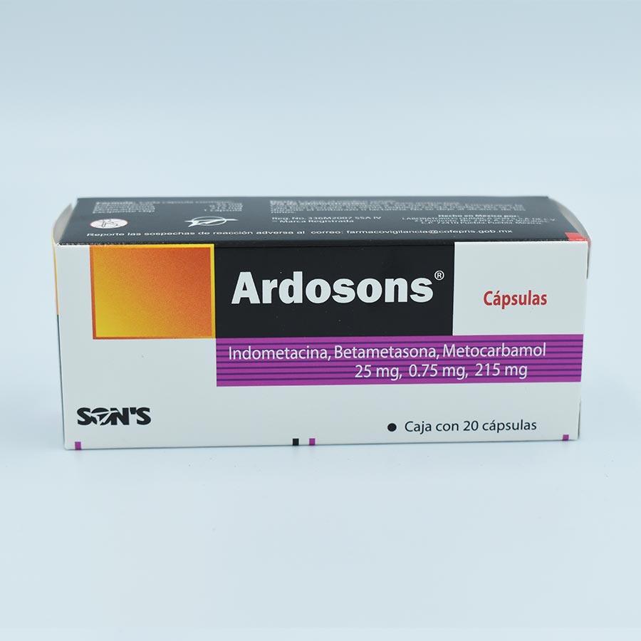 INDOMETACINA/ BETAMETASONA/ METOCARBAMOL25/75/215MG  CAJA CON 20 CAPSULAS(ARDOSONS)