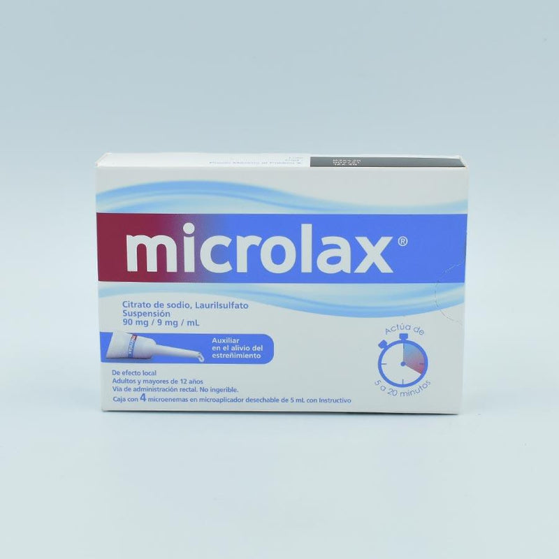 MICROLAX 90MG/9/MG/ML CAJA CON 4 MICROENEMAS – Farmacias Iguales