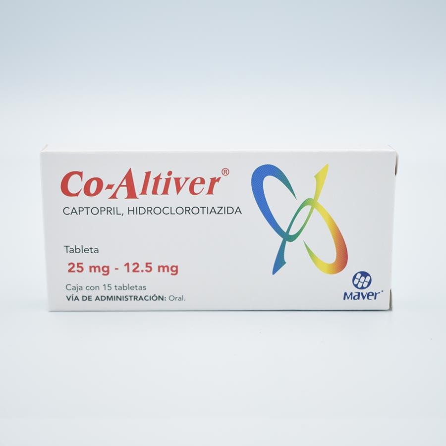 CAPTOPRIL/HIDROCLOROTIAZIDA 25MG/12.5MG CAJA CON 15 TABLETAS (CO-ALTIVER)