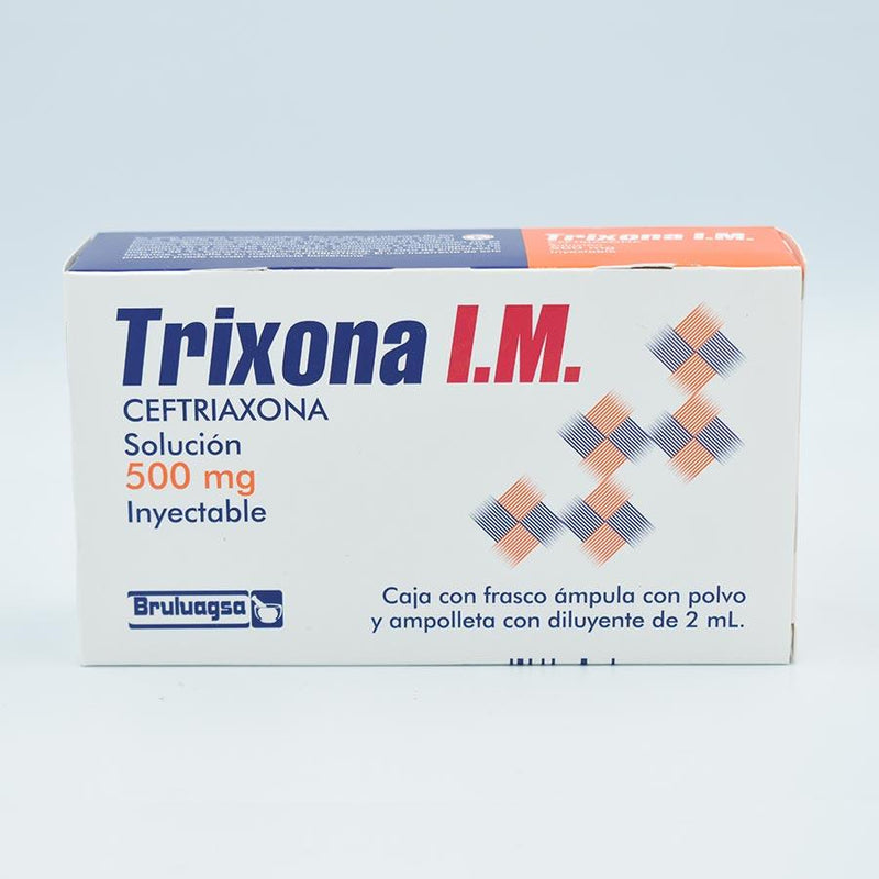 CEFTRIAXONA/ LIDOCAINA 500MG I.M. CAJA CON 1 AMPULA (TRIXONA)