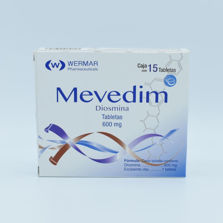 DIOSMINA 600 MG CAJA CON 15 TABLETAS (MEVEDIM)