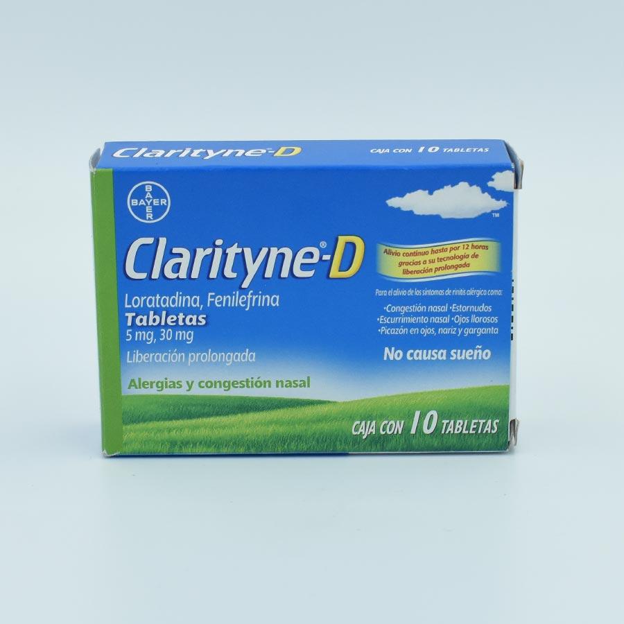 CLARITYNE D 5/30MG CAJA CON 10 TABLETAS (LORATADINA,FENILEFRINA)